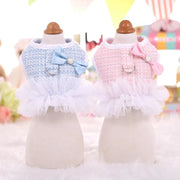 Pastel Pink or Blue Tweed Dog Tutu Harness & Leash Set