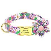 Purple Daisy Flower Dog Collar & Leash Set | Personalized Free