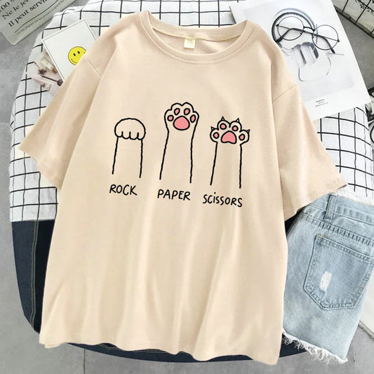"Rock Paper Scissors" Cat Paw T-Shirt 