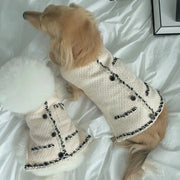 Chic Chanel-Inspired Tweed Hat & Dog Dress