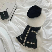 Chic Chanel-Inspired Tweed Hat & Dog Dress