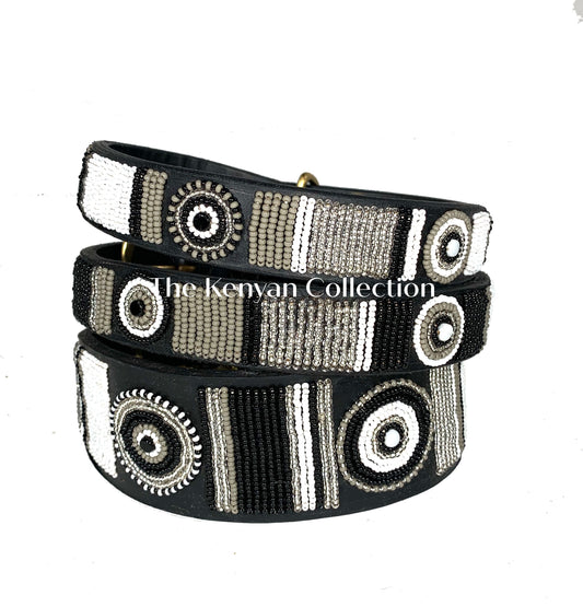 TKC Shades of Grey Beaded Dog Lead