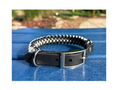 Load image into Gallery viewer, Fishtail Hand Braided Dog Collar in Black & Smoke - Southlake Paws
