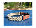 Load image into Gallery viewer, Fishtail Hand Braided Dog Collar in Tan & Cream - Southlake Paws
