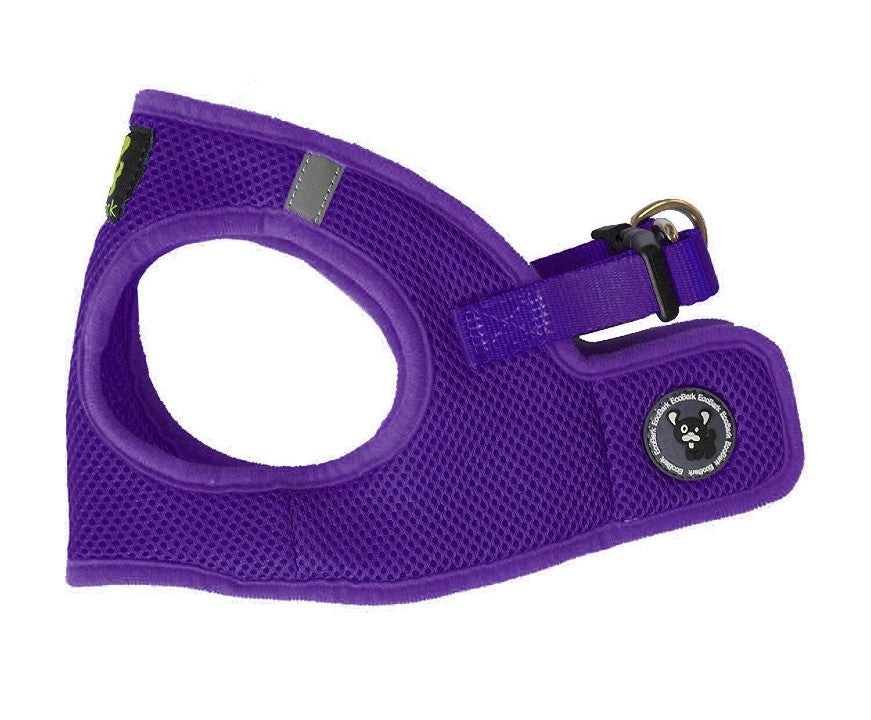 EcoBark Step In Dog Harness - XXXS to Small Breeds- Reflective Soft Mesh Harness for Teacup, Small Dogs and Puppies / Purple