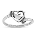 Load image into Gallery viewer, Heart and Dog Bone Ring, Sterling Silver K-9 Cupid Ring
