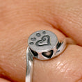 Load image into Gallery viewer, Sterling Silver Paw Print Ring, Etched In My Heart
