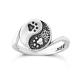 Load image into Gallery viewer, Sterling Silver Paw Print Ring, Yin and Yang Ring

