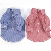 Stripe Long-Sleeve Button-Down Dog Dress Shirt
