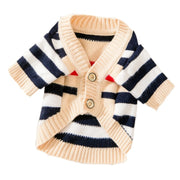 Striped Button-Down Cardigan Dog Sweater