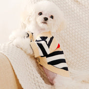 Striped Button-Down Cardigan Dog Sweater