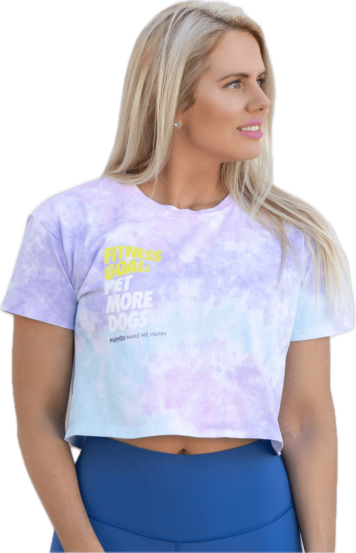 Fitness Goal Pet More Dogs Tie Dye Crop Tee | Gift for Dog Lovers