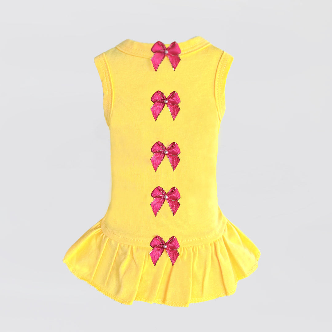 Summer Dreams Dog Faux Fur Cotton Handmade Handmade in the USA Dress - Designer Dog Clothes from Southlake Paws