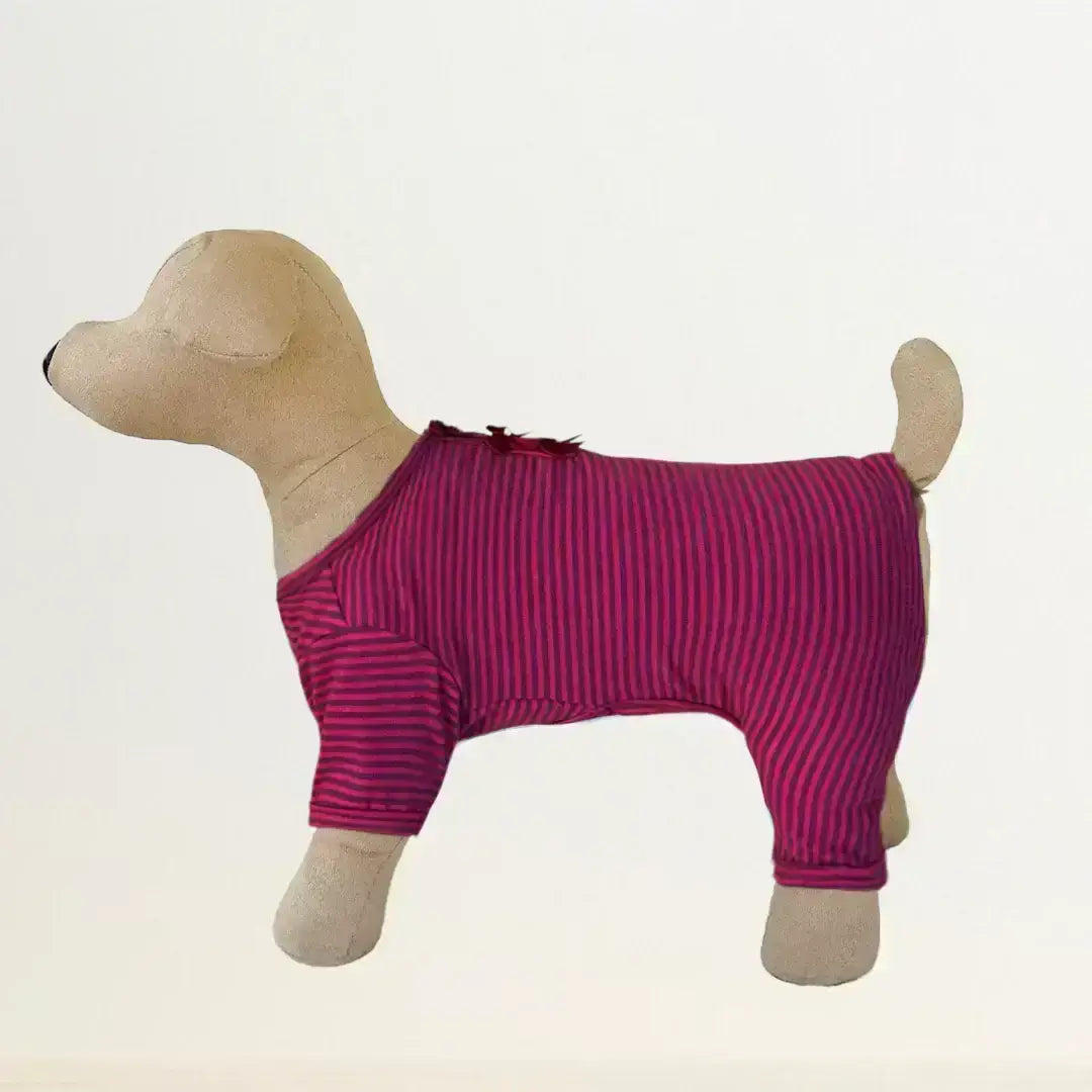 Sweet Dreams Dog Pajamas Striped Pink Pet Pajamas - Designer Dog Clothes from Southlake Paws