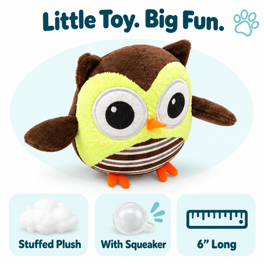 6" Owl Mini Dog Toy