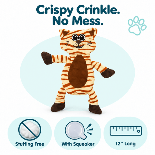 12" Crinkle Flat Dog Toy Collection