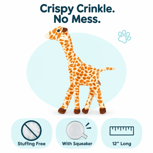 12" Giraffe Crinkle Dog Toy