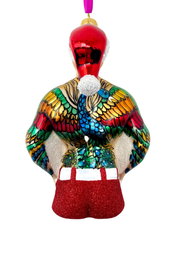 Tattoo Santa Glass Christmas Ornament