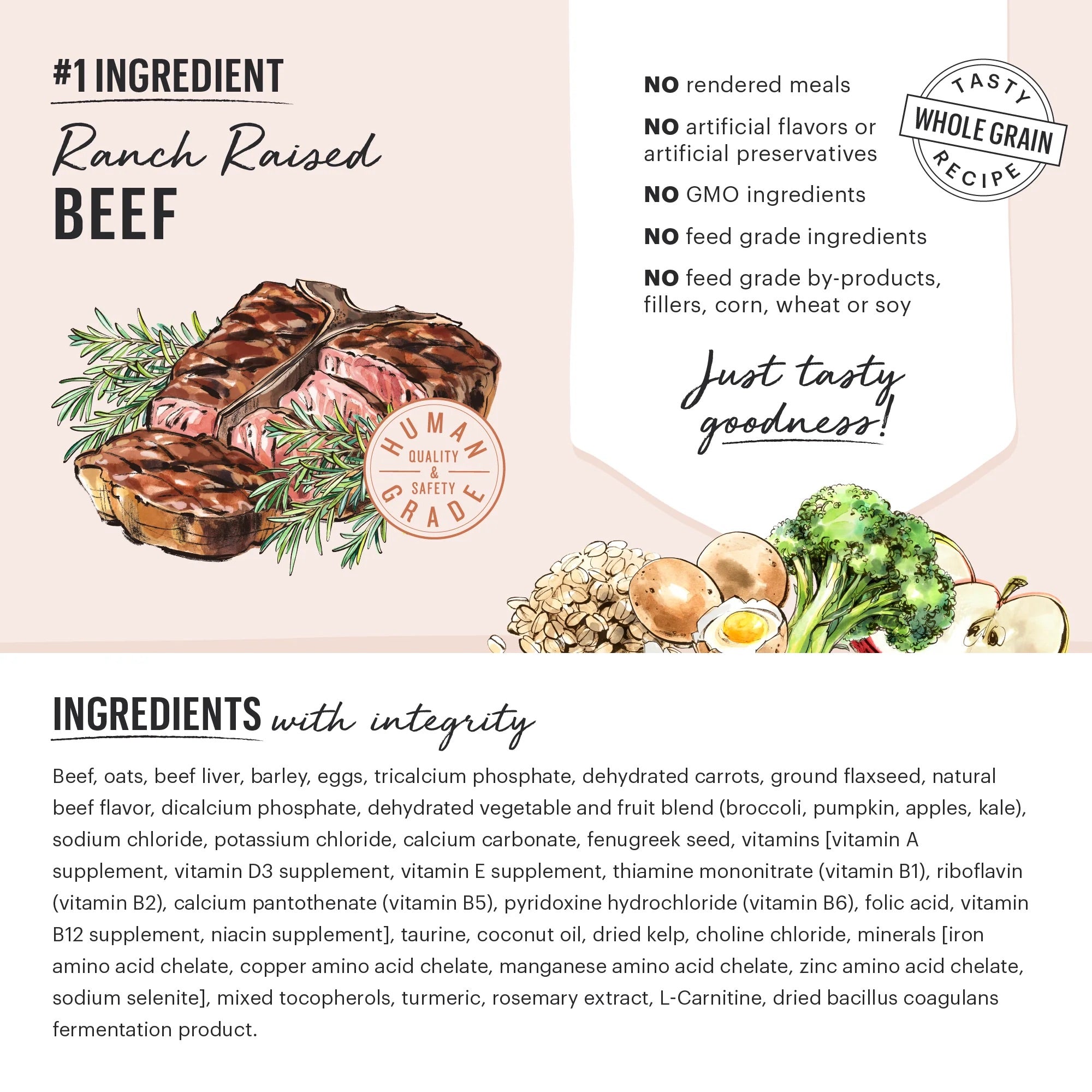 Honest Kitchen Clusters Whole Grain Beef & Oat Dog 