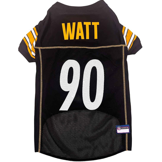 NFL Pittsburgh Steelers T.J. Watt Striped Mesh Dog Jersey