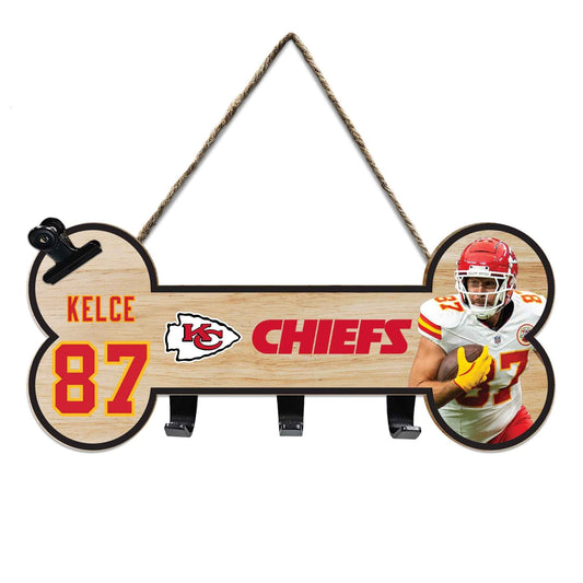 Travis Kelce (Kcc) Bone Shape Sign With Hooks