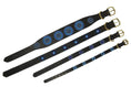 Load image into Gallery viewer, TKC Blue/Brown Circles Beaded Dog Collar

