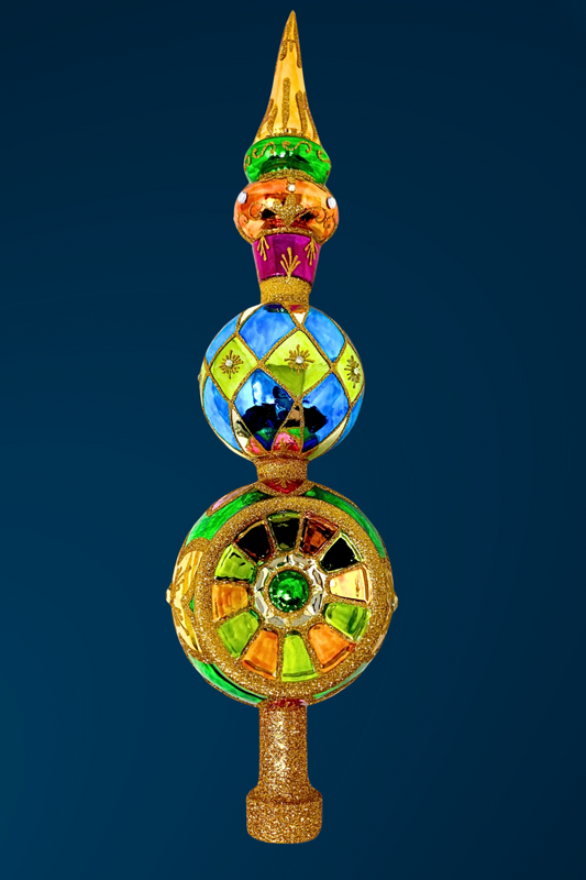 Topaz Sparkling Gem Finial Tree Topper - Southlake Paws