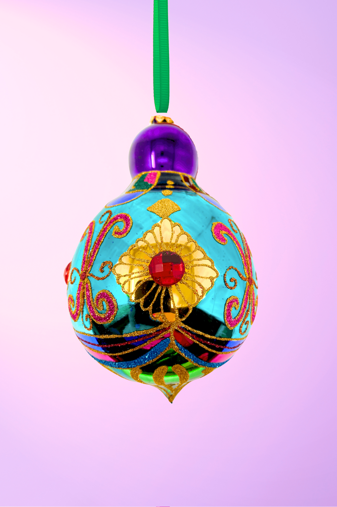 Topaz Sparkling Gem Glass Christmas Bauble - Southlake Paws