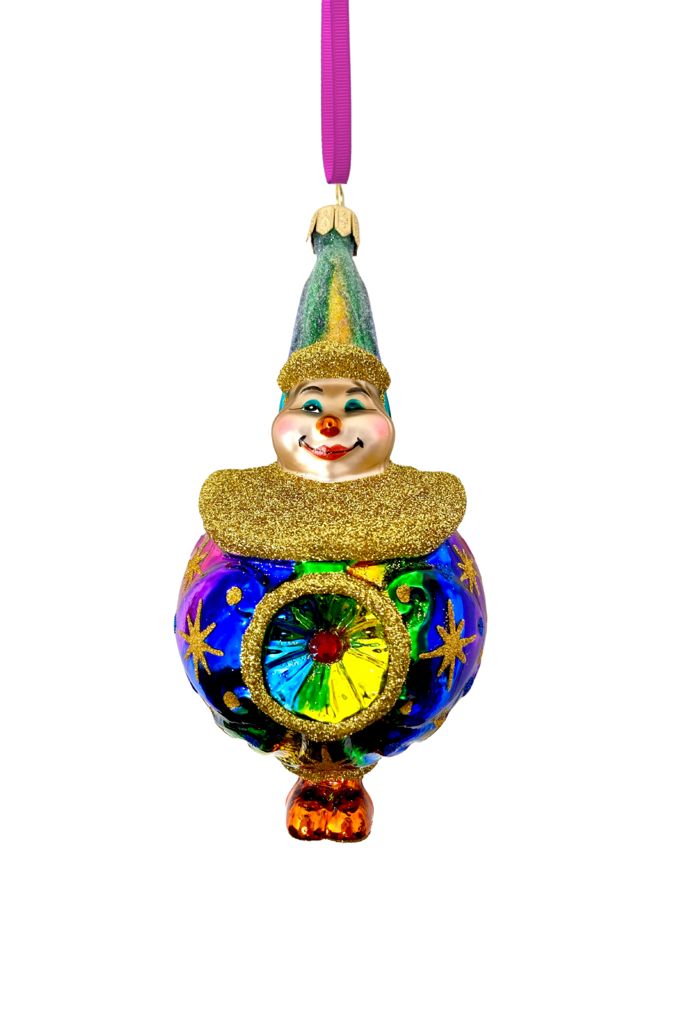 Twinkle Circus Clown Glass Ornament - Southlake Paws