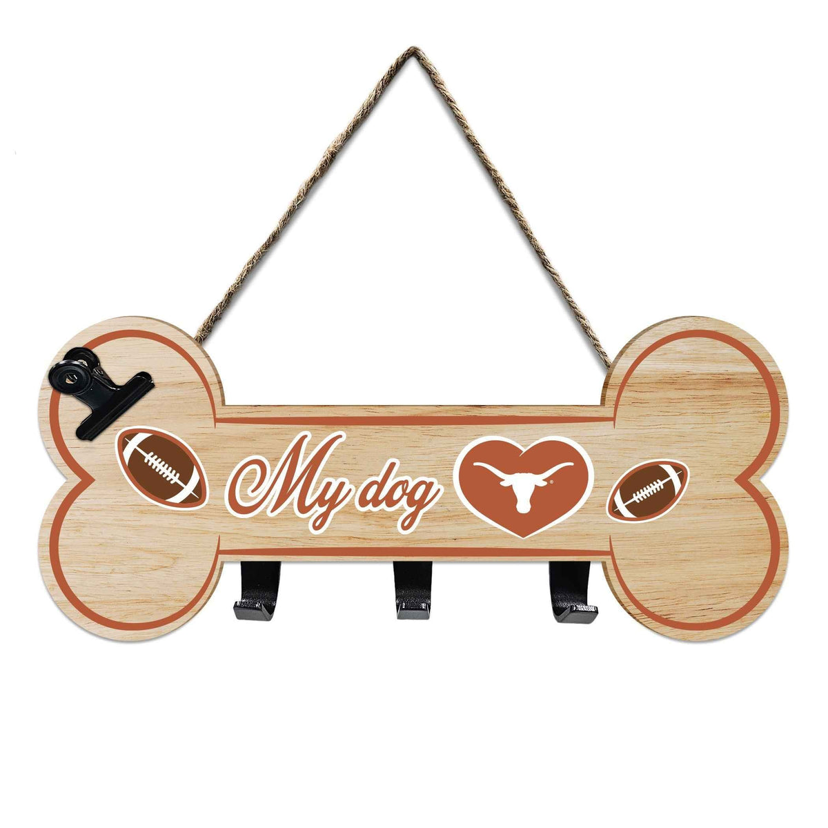 Texas Bone Shape Sign With Hooks