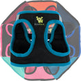 Load image into Gallery viewer, EcoBark Step In Dog Harness - XXXS to Small Breeds- Reflective Soft Mesh Harness for Teacup, Small Dogs and Puppies / Black w/ Teal Piping

