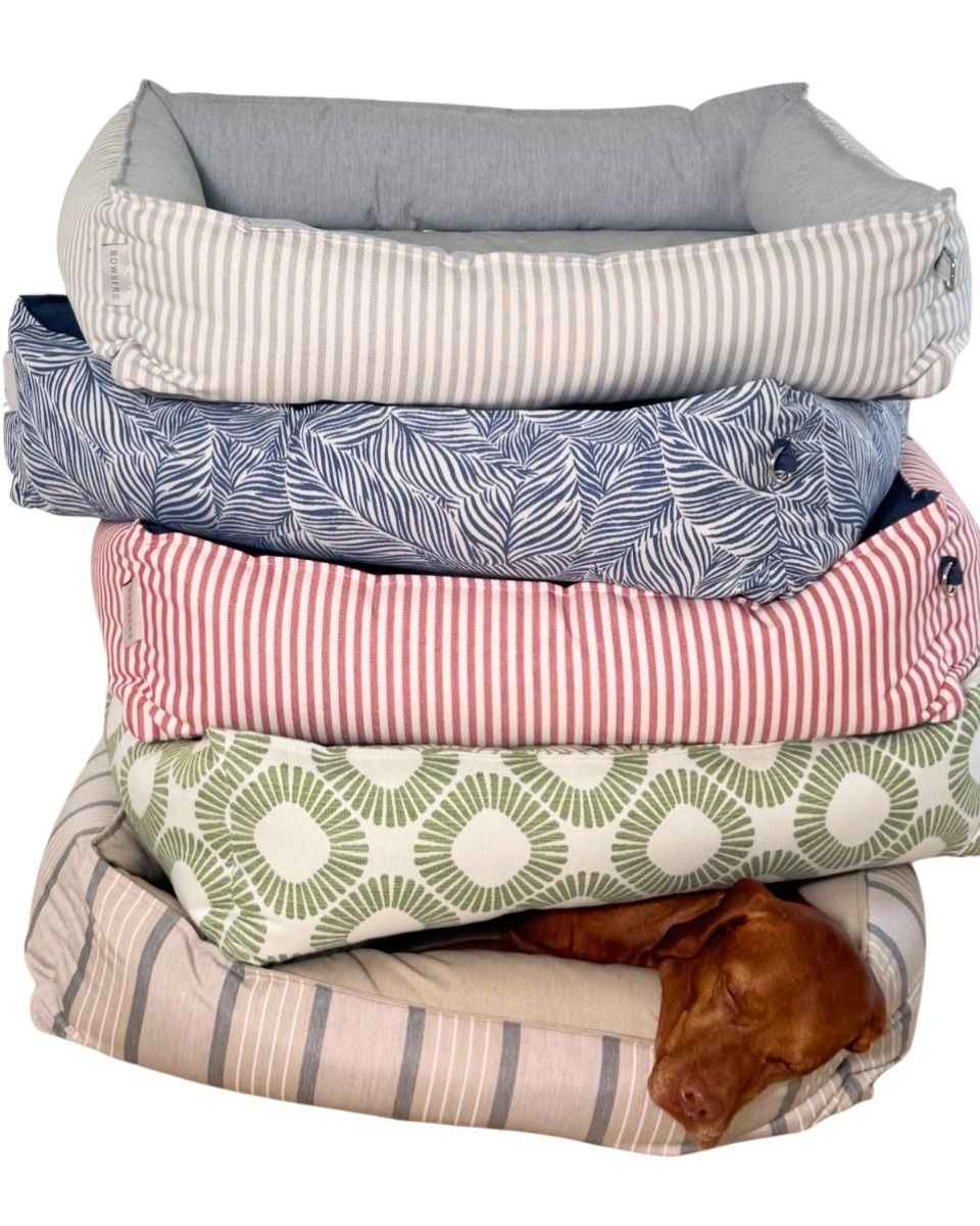 Bowsers Terrace Orthopedic Outdoor Dog Bed in Veranda Stripe