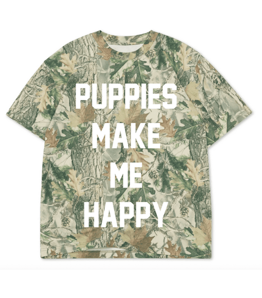 Puppies Make Me Happy Uni-Sex Shirt  | Present for Dog Lovers