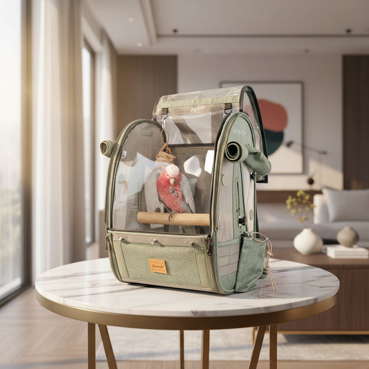 TrackPack: Backpack Bird Travel Carrier with Perch