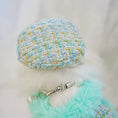 Load image into Gallery viewer, Tres Chic Aqua Tweed Dog Coat, Hat & Leash Set - Southlake Paws
