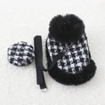 Load image into Gallery viewer, Tres Chic Black Houndstooth Dog Coat, Hat & Leash Set
