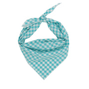 Turquoise Blue Gingham Tie Bandana