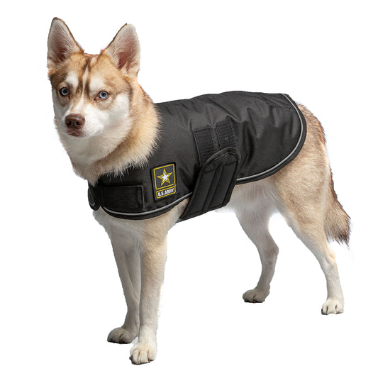 US Army Dog Blanket Jacket - Black - Southlake Paws