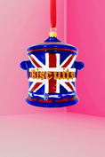 Load image into Gallery viewer, Union Jack Tea Biscuit Jar Polish Glass Ornament
