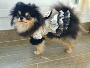 Handmade Luxury Pet Tweed Coat Dog Dress Outfit For Winter Fashion 