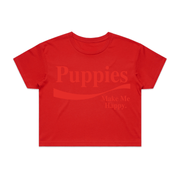 Enjoy Puppies Make Me Happy | Crop Tee | Red Font