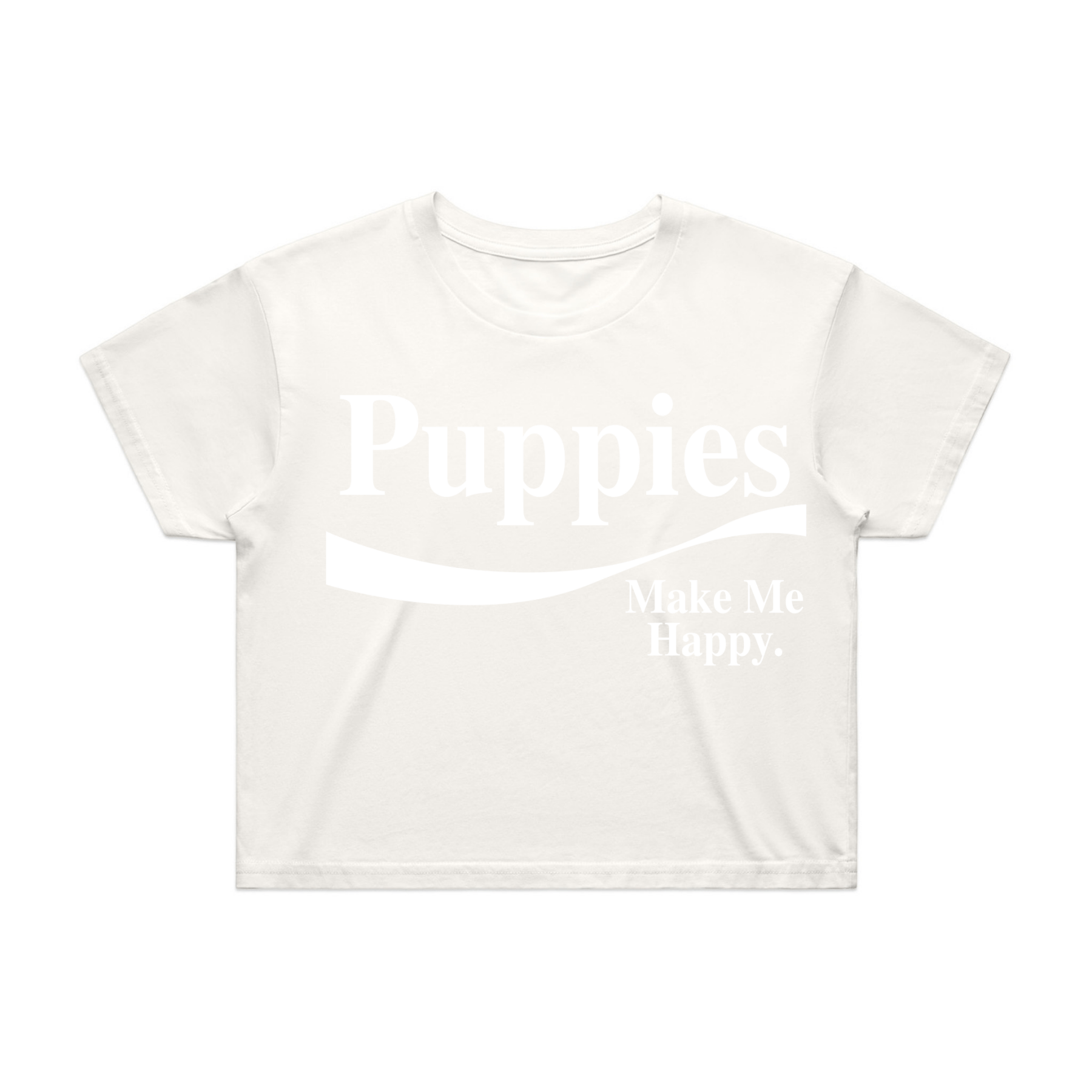 Enjoy Puppies Make Me Happy Crop Top | Gift for Dog Lovers