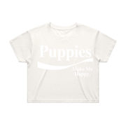 Enjoy Puppies Make Me Happy Crop Top | Gift for Dog Lovers