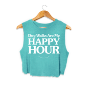 Dog Walks Are My Happy Hour Crop Top | Gift for Dog Lovers
