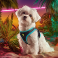 Load image into Gallery viewer, EcoBark Step In Dog Harness - XXXS to Small Breeds- Reflective Soft Mesh Harness for Teacup, Small Dogs and Puppies / Black w/ Teal Piping
