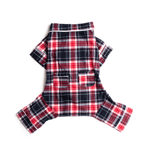 Blue Plaid Flannel Pajamas - Southlake Paws