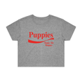 Load image into Gallery viewer, Enjoy Puppies Make Me Happy | Crop Tee | Red Font

