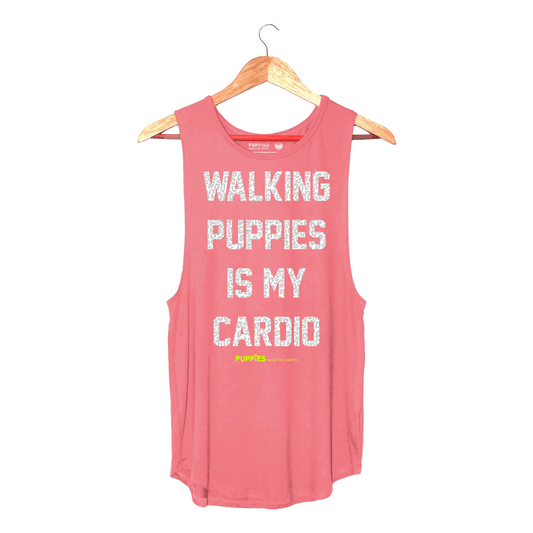 Walking Puppies is my Cardio | Women's Sleeveless Made in USA