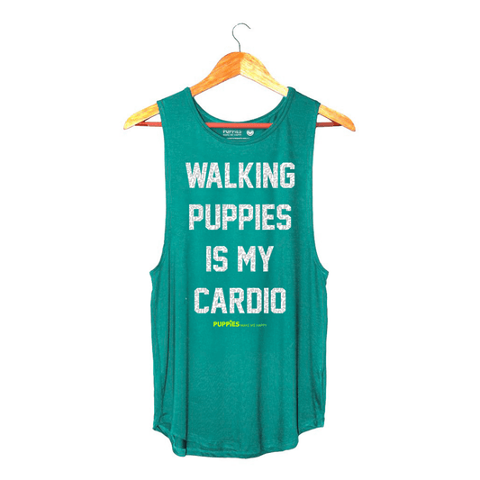 Walking Puppies is my Cardio | Women's Sleeveless Made in USA