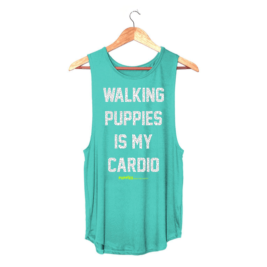 Walking Puppies is my Cardio | Women's Sleeveless Made in USA